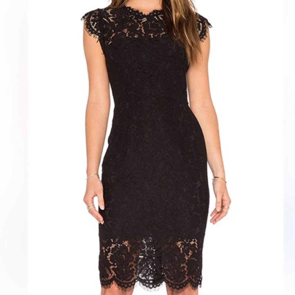 New with Tags large merokeety black lace dress cap sleeve lace details